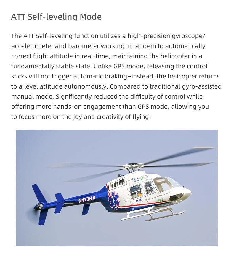 FLY WING Bell-407 470L 4-Blade ACE GPS/ATT RC Scale Helicopter – RTF | India - Ozzy Toys