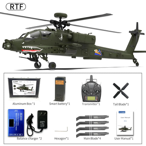 YuXiang F11 Apache AH-64 3D/6G 6-Axis Gyro RC Helicopter | India