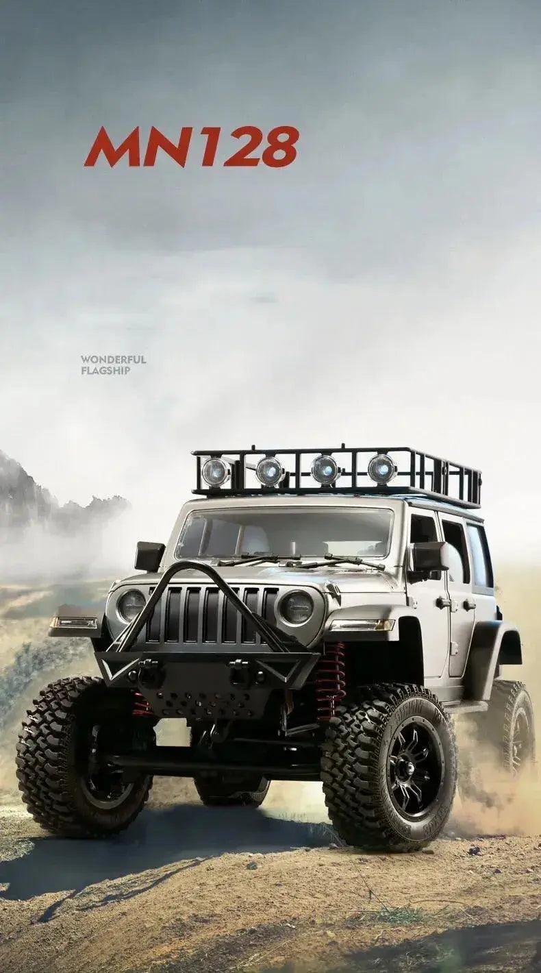 Auto RC Cingolata Jeep Wrangler MN128 Scala 1:12 | 4WD Fuoristrada Elettrico Con Luci LED | Ready-to-Run - Foto 1
