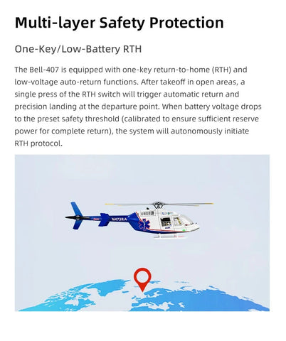 FLY WING Bell-407 470L 4-Blade ACE GPS/ATT RC Scale Helicopter – RTF | India