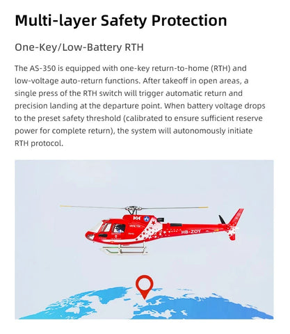 FLY WING AS350 470L 4-Blade ACE GPS/ATT RC Scale Helicopter (RTF) | India