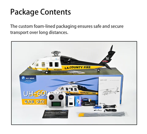 FLY WING UH-60L Firehawk 470 4-Blade Scale RC Helicopte ACE flight-control GPS technology| India