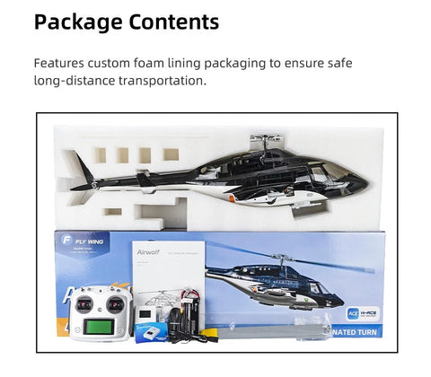Flywing Airwolf 470 Class 2-Blade ACE GPS/ATT RC Scale Helicopter – RTF | India