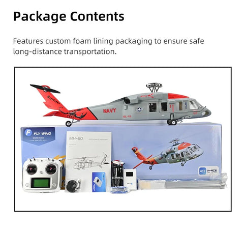 FLY WING MH-60R Seahawk UH-60 470L 4-Blade ACE GPS/ATT RC Scale Helicopter – RTF| India