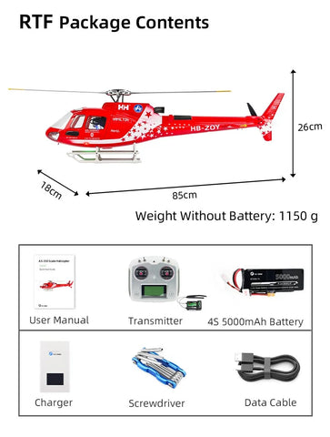 FLY WING AS350 470L 4-Blade ACE GPS/ATT RC Scale Helicopter (RTF) | India