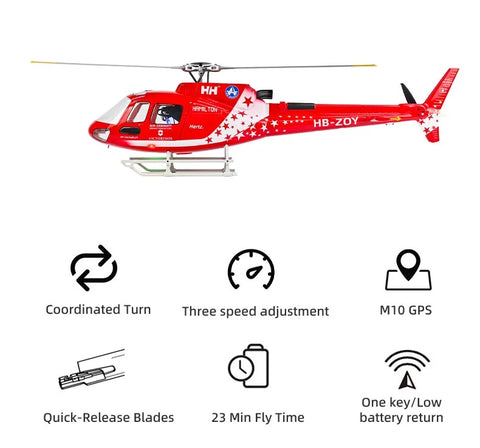 FLY WING AS350 470L 4-Blade ACE GPS/ATT RC Scale Helicopter (RTF) | India