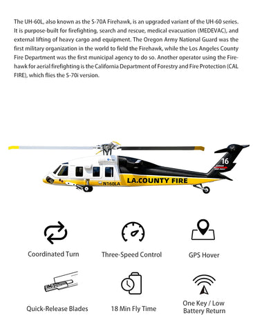 FLY WING UH-60L Firehawk 470 4-Blade Scale RC Helicopte ACE flight-control GPS technology| India