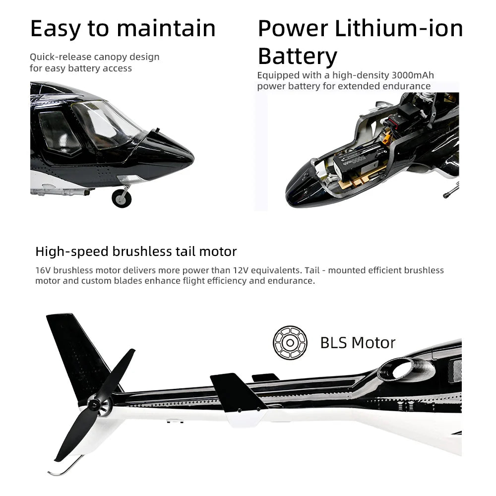 Flywing Airwolf 470 Class 2-Blade ACE GPS/ATT RC Scale Helicopter – RTF | India - Ozzy Toys