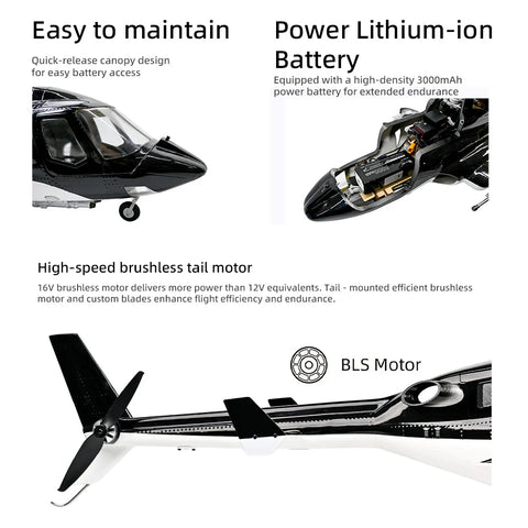 Flywing Airwolf 470 Class 2-Blade ACE GPS/ATT RC Scale Helicopter – RTF | India