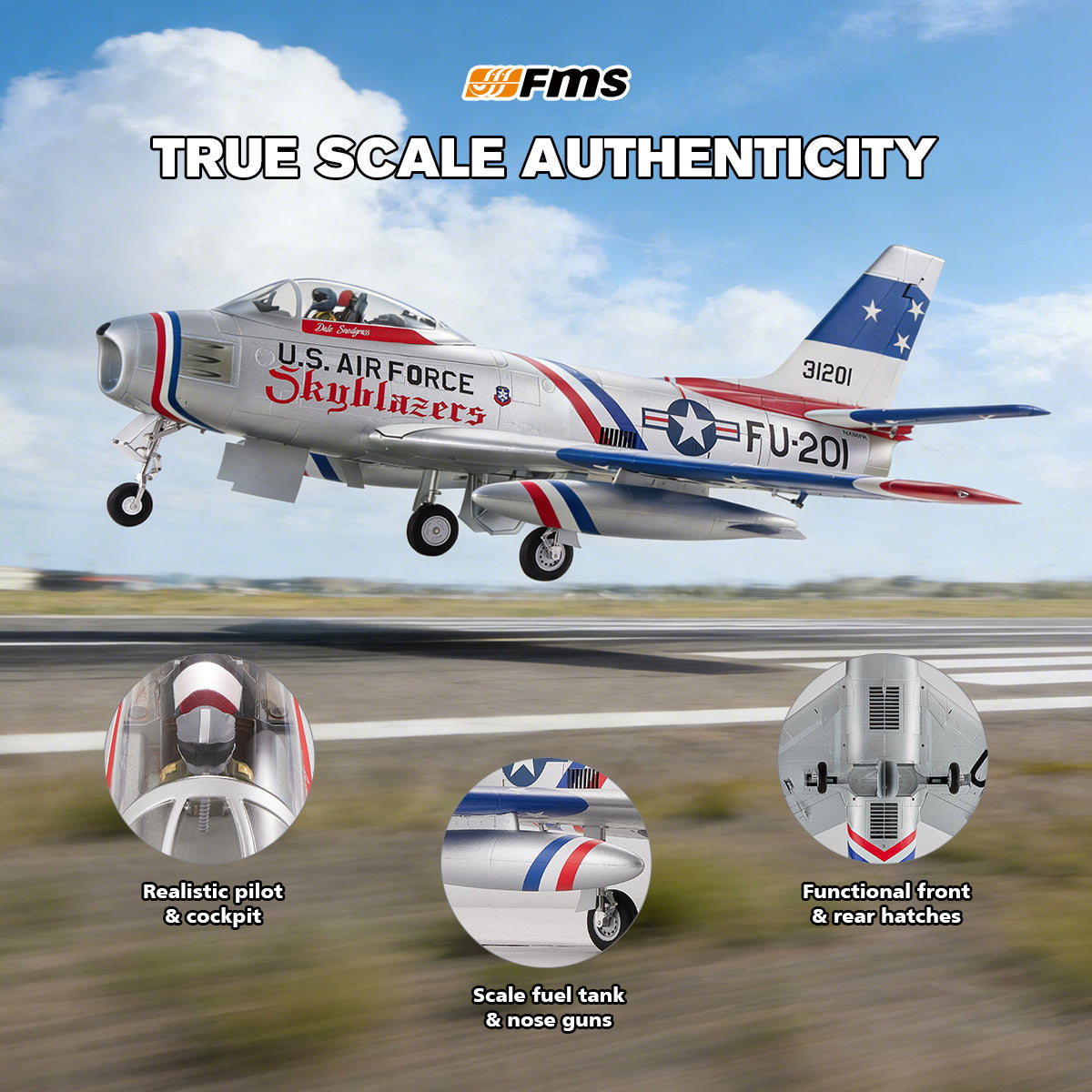 FMS EDF Jet 80mm F-86 Sabre PNP | India - Ozzy Toys