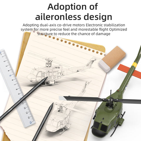 YuXiang F07 1:34 UH-1 HUEY Scale 2.4G 6CH Altitude Hold Optical Flow Positioning Dual Brushless Motor RC Helicopter | India