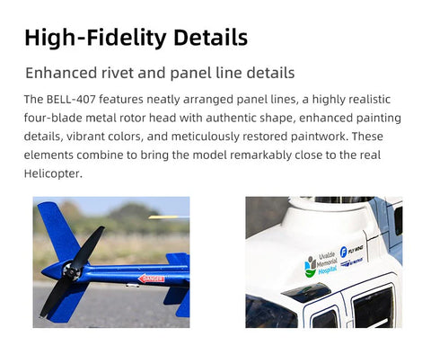 FLY WING Bell-407 470L 4-Blade ACE GPS/ATT RC Scale Helicopter – RTF | India