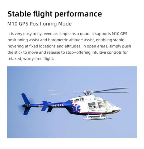 FLY WING Bell-407 470L 4-Blade ACE GPS/ATT RC Scale Helicopter – RTF | India