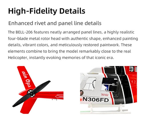 FLY  WING Bell-206 470L 4-Blade ACE GPS/ATT RC Scale Helicopter – RTF | India