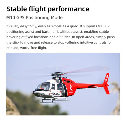 FLY  WING Bell-206 470L 4-Blade ACE GPS/ATT RC Scale Helicopter – RTF | India