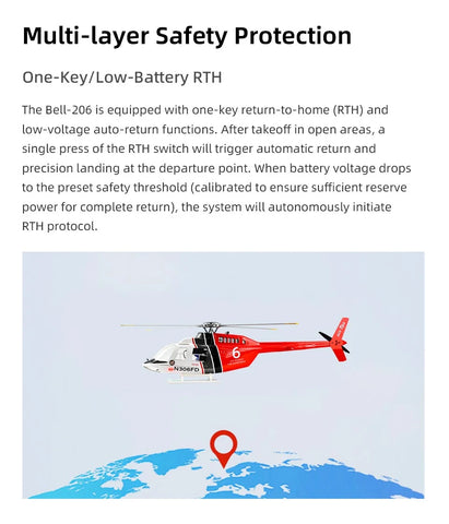 FLY  WING Bell-206 470L 4-Blade ACE GPS/ATT RC Scale Helicopter – RTF | India