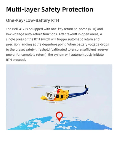 FLY WING Bell-412 470L 4-Blade ACE GPS/ATT RC Scale Helicopter – RTF | India