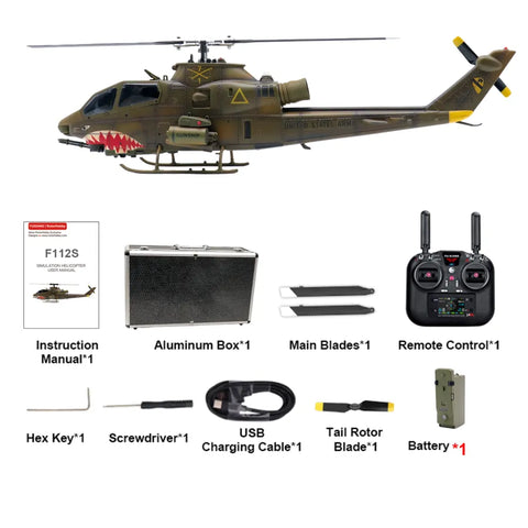 YUXIANG F112S Green Weathered AH-1 Cobra GPS Stabilized Helicopter - RTF | India