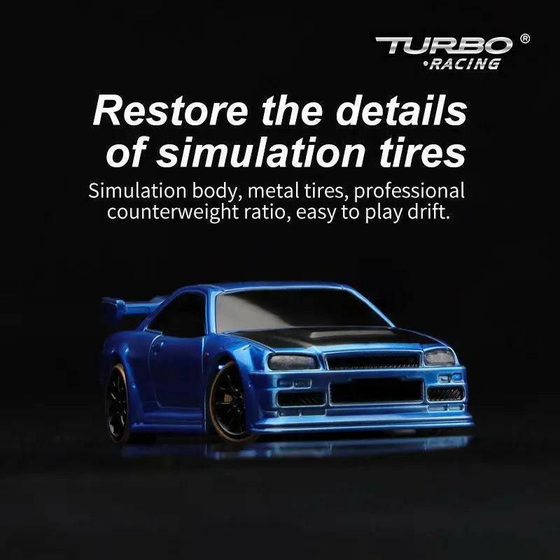 Turbo Racing C64 Desktop Drift Car(With Gyro) 1:76 RTR (Blue/Green) | India