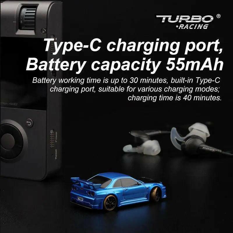 Turbo Racing C64 Desktop Drift Car(With Gyro) 1:76 RTR (Blue/Green) | India.