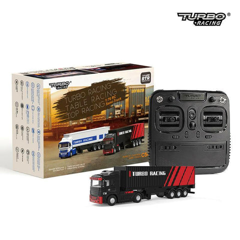 Turbo Racing 1:76 C50 Semi Truck Container RC Full Proportional Stick Remote Control Toys RTR Kit India