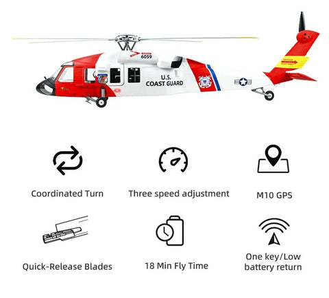 FLY WING MH-60T Jayhawk UH-60 470L4-Blade ACE GPS/ATT RC Scale Helicopter – RTF | India