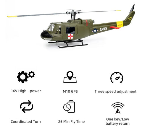 Fly Wing UH-1 Huey 470L 2-Blade ACE GPS/ATT RC Scale Helicopter (RTF) | India
