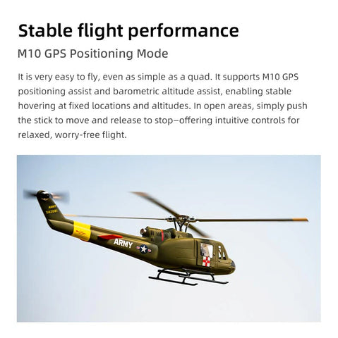 FLY WING UH-1 Huey 470L 4-Blade ACE GPS/ATT RC Scale Helicopter – RTF | India