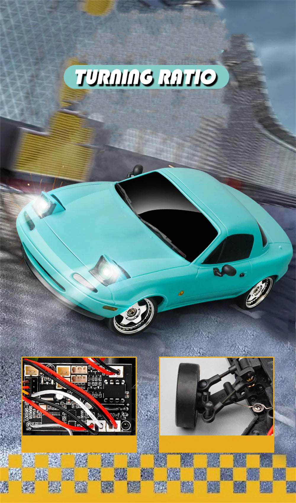 LDR/C 1804 1/18 Scale 4WD Drift RC Car – Mazda MX-5 NA Inspired (Blue & Pink) | India - Ozzy Toys