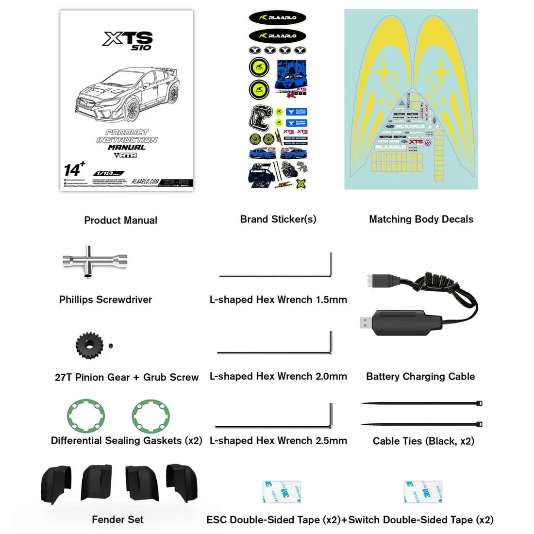 Rlaarlo XTS‑S10 — Carbon‑Fiber 1/10 Brushless Rally Car (RTR) INDIA - Ozzy Toys
