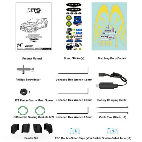 Rlaarlo XTS‑S10 — Carbon‑Fiber 1/10 Brushless Rally Car (RTR) INDIA - Ozzy Toys