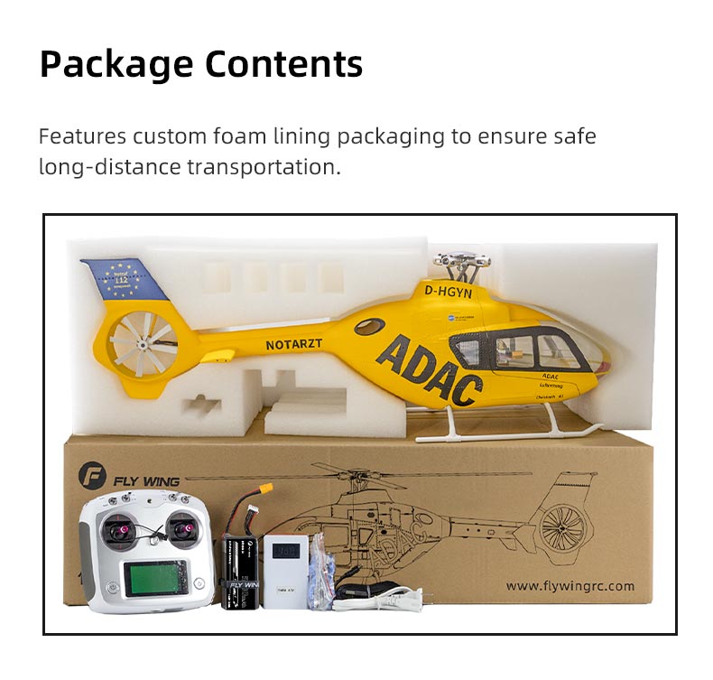 Flywing EC-135 470L 4-Blade ACE GPS/ATT RC Scale Helicopter (RTF) | INDIA - Ozzy Toys