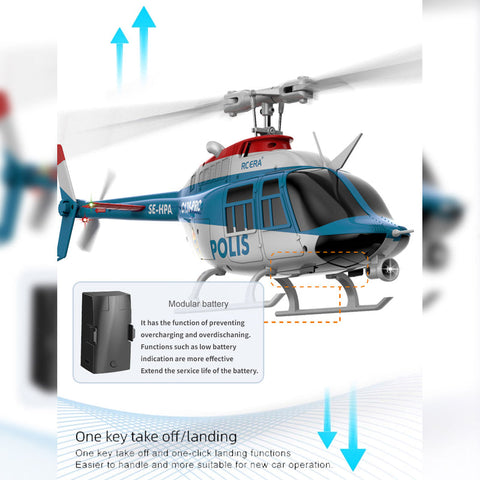 RC ERA C138 PRO Bell 206 Jet Ranger 2.4G 6CH 1/33 Scale RC Helicopter Model RTF | India