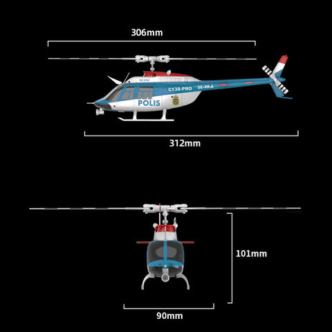 RC ERA C138 PRO Bell 206 Jet Ranger 2.4G 6CH 1/33 Scale RC Helicopter Model RTF | India