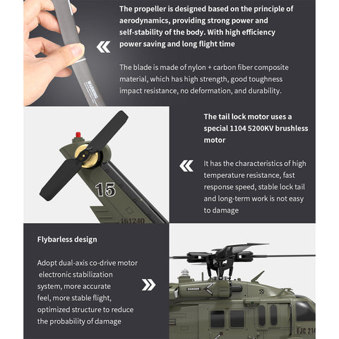 YUXIANG YXZNRC F09 RC Military Helicopter 1/47 2.4G 6CH Brushless RTF | India - Ozzy Toys