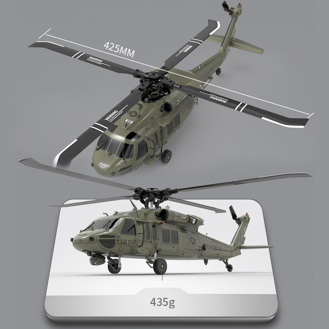 YUXIANG YXZNRC F09 RC Military Helicopter 1/47 2.4G 6CH Brushless RTF | India - Ozzy Toys