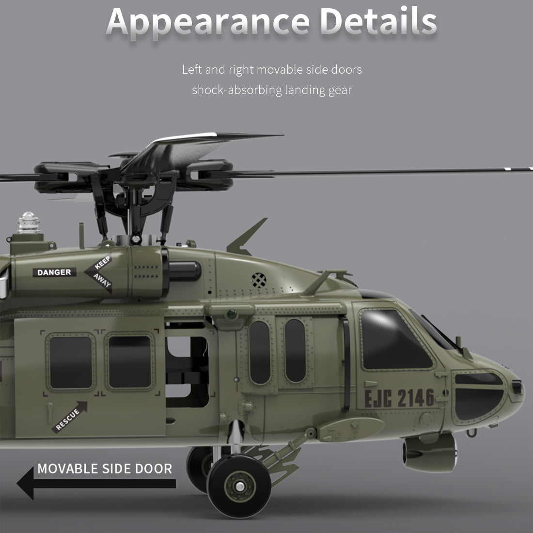 YUXIANG YXZNRC F09 RC Military Helicopter 1/47 2.4G 6CH Brushless RTF | India - Ozzy Toys