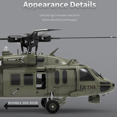 YUXIANG YXZNRC F09 RC Military Helicopter 1/47 2.4G 6CH Brushless RTF | India - Ozzy Toys