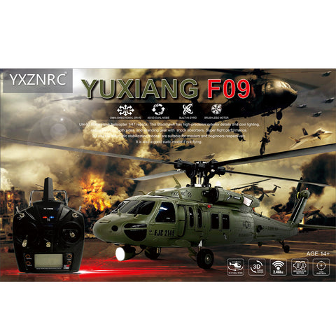 YUXIANG YXZNRC F09 RC Military Helicopter 1/47 2.4G 6CH Brushless RTF | India - Ozzy Toys